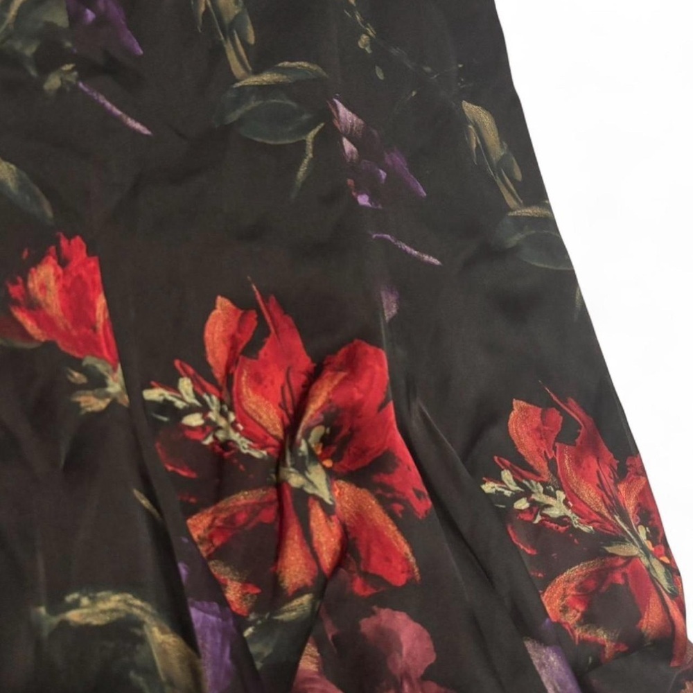 VTG Lauren Ralph Lauren Silk Skirt 10 Whimsigoth Dark Y2K Midi Witchy Goth Boho - Picture 2 of 4